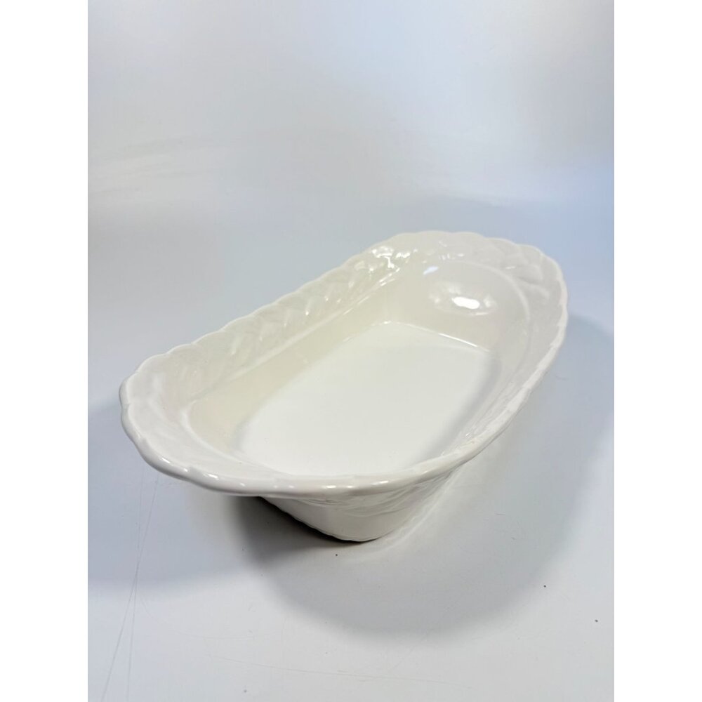 Ironstone White Serving Dish Bowl Oblong Braided Band Vintage Japaan Ceramic - Picture 16 of 16